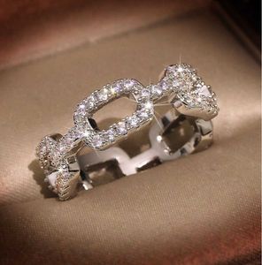 Hot Fashion Brand Designer Rings для женщин, сияющих ювелирных украшений Crystal Ring с CZ Diamond Stone Size 6-10