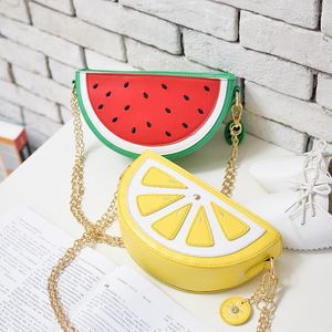 Sacos de noite bolsas femininas e bolsas de couro PU frutas melancia/laranja tiracolo para telefone bolsa de ombro