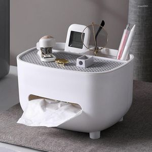 Storage Boxes Multifunctional Tissue Box Napkin Holder Remote Control Sundries Case Home Office Living Room Desk Organizer