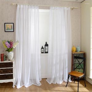 Curtain Solid White Tulle Sheer Curtains For Living Room Gauze Drape Panel Thickenscreen Flax Voile Window Balcony