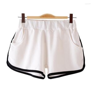 Women's Shorts Elastic Waist Cotton Women Sport Summer Fitness Running Sportswear White Sweat Fashion Workout Loose Short Pants