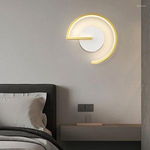 Lâmpada de parede Led moderna para a sala de estudo da sala de estudo Luzes de cabeceira dourado preto minimalista escada