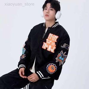 Men's Jackets 2021 mens fashion clothing trends bomber jacket punk rave korean Coat men embroidered Baseball jacket Female windbreaker Uniform HKD230710