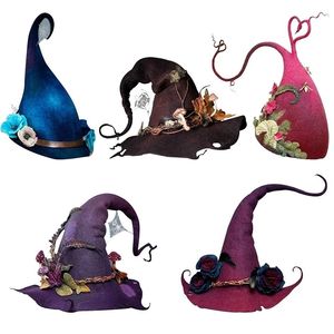 Boinas Chapéu de Bruxa Cosplay Fantasia de Halloween Bruxas Chapéus Engraçados Decoração Fantasia Masculina Adultos Crianças Adereços Evento Festa Suprimentos Festivos 230707