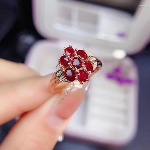 Cluster Rings Coming Natural And Real Ruby Ring 925 Sterling Silver For Men Or Women