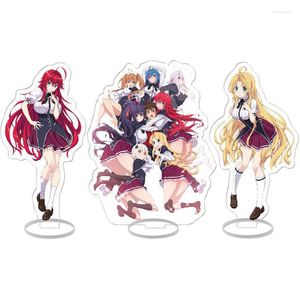 Nyckelringar High School DxD Akryl Stativ Modeller Rias Asien Akeno Koneko Karaktär Figur Skrivbord Dekoration Leksaker Present