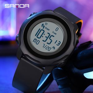 2023 Sanda New Step Calories Fashion Clails Men's Watch Watch Водонепроницаемое шоковое мониторинг сна.