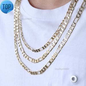 FC506-1High quality cheap gold filled Figaro chain Italy 750 waterproof chain can be customized