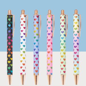 Ballpoint Pens 1 Piece Lytwtws Pen Cute Lips Heart Wedding Rose Gold Metal Stationery School Office Supply High Quality 230707