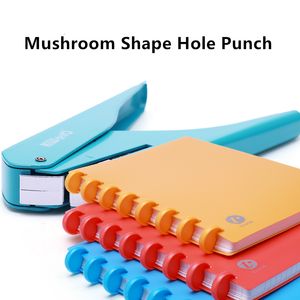 Other Desk Accessories Creative Mushroom Shape Hole Punch Disc Ring Ttype Puncher DIY Paper Cutter Craft Machine for Offices Planner Stationery 09983 230707