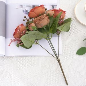 Decorative Flowers Exquisite Details Wonderful Pretty Peony Fake Unfading Flower 5-branch Party Supplies