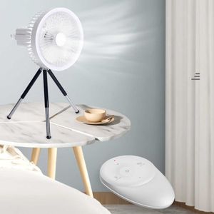 Elektrik Fanları Taşınabilir Kamp Fan USB Şarj Edilebilir 4000mAh Avize Fan Hook Masa Fanı Gece Işığı 10m Uzaktan Kumanda Ev Dış Mekan Kullanımı