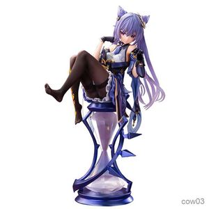 Action Toy Figures 21CM Anime Game Figure Genshin Impact Ke Qing Classic Clothing Brown Short Dress Cute Pose Stand Model Dolls Toy R230710