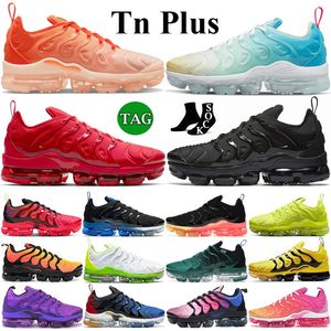 TN Plus Buty do biegania Mężczyźni Kobiety Vapores Trenerzy Potrójna czarna piłka tenisowa USA Gradienty USA Cherry Hyper Violet Olive Lemon Lime Maxes Outdoor Sneakers Eur 36-45