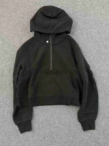 Mens Hoodies 스웨트 땀 셔츠 요가 스웨트 셔츠 스쿠버 풀 하프 Zip 후드 후드 야외 레저 스웨트 셔츠 체육관 옷 여성 상단 운동 피트니스 두께 JAC J230710