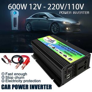 Atlama Başlangıç ​​600W DC 12V - AC 110V 220V 230V Taşınabilir Araç Güç İnvertör Şarj Converter Dönüştürücü Trafo Transformatör Ev HKD230710 Otomatik Aksesuarlar