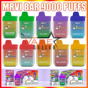 Autentisk MRVI -bar 9000 puffar engångsspod E -cigarettvape penna med laddningsbar 550 mAh batteri 18 ml POD Electronic Hosah Elf Lost Mary Bars 9K Kit