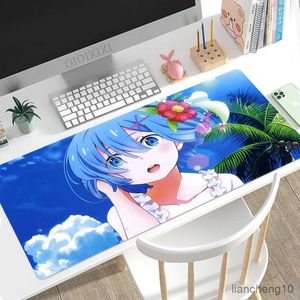 Mouse Pads Wrist Anime Re Zero Mouse Pad Gamer XL Large Computer Home Mousepad XXL MousePads Soft Carpet Office Computer Pad R230710