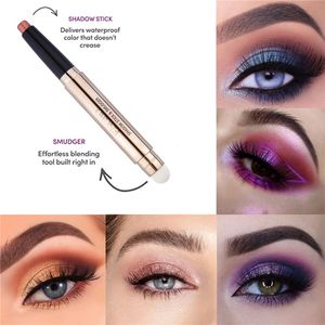 ENGBO Penna per ombretto monocromatica a doppia testa Glitter Eyeshadow Eyeliner Pen High Gloss Fadeless Sexy Trucco per occhi femminili Cosmetici