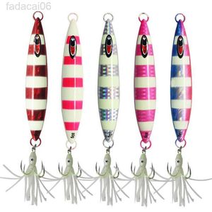 Baits Lures 1PC 60g 80g 100g 120g 150g 200g 250g 300g Metal Casting Jig Fishing Bait Slow Jigging Lure Deep Sea Glow Lures 6Color Laser JIG HKD230710