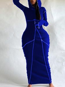 드레스 LW 플러스 사이즈 드레스 후드 칼라 라인 ing 바디콘 드레스 2022 가을 겨울 새 파티 드레스 여성 이브닝 드레스