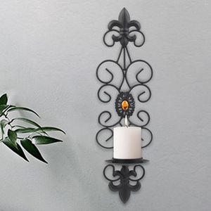 Candle Holders Hanging Tealight Wall Sculpture Antique Candlestick Stand Pillar Holder For Living Room Home Decor