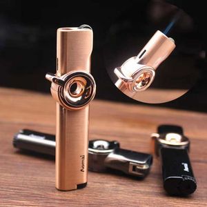 Aomai tocha à prova de vento isqueiro metal jato azul chama butano sem turbina a gás 1300 C portátil cigarro homem mulher gadget 0REE