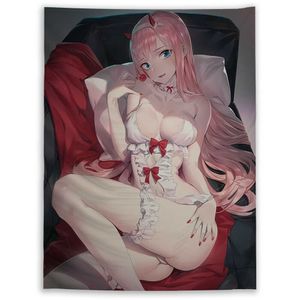 Tapeçarias anime tapeçaria parede pendurado querido no franxx tapeçaria estética tapeçarias quarto dormitório fundo decoração de casa