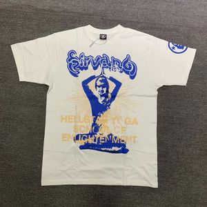 メンズ Tシャツ高品質ヘルスター Tシャツ男性女性カップルオールマッチトップ Tシャツブループリント美容 HELLSTAR Tシャツ 230710