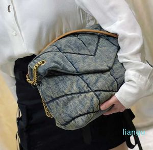 Messenger omuz çantası çanta biack moda çantası kadın kılıfları yüksek kaliteli baskılı zincirler çanta denim