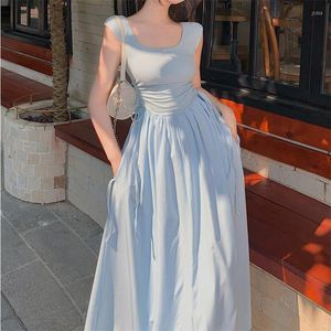 カジュアルドレス女性サマースタイルのドレスレディーショートパフスリーブoネックa-line vestidos SS246