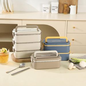 Dinnerware Sets Stainless Box Large Containers 304 Oven Portable Layer Multi Sealed Microwave Lunch Steel Capacity Student Bento