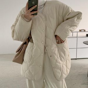 Anzüge Winterjacke Frauen Mode Outwear Casual Jacken Solide Topsallmatchsimple Frische Stilvolle Warme Frauen Mantel Lose Verdicken Mäntel