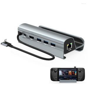 Dockingstation für Game Deck 6-in-1-Hub-Halter USB 3.0 Typ-C-Ladegerät 4K HD-kompatibler TV/Display-Verbindungsvideo