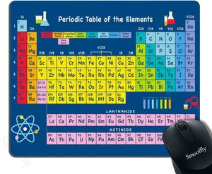 Periodiska systemet efter kemielement för klassrumsvetenskapsälskare Halkfri tjock gummi stor musmatta