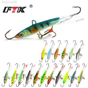 Esche esche FTK Winter Ice Fishing Lure Balancer 3D Eyes Jig Bait Hard Lure Jigging Esca da pesca bilanciata per la cattura di pesce persico e luccio HKD230710