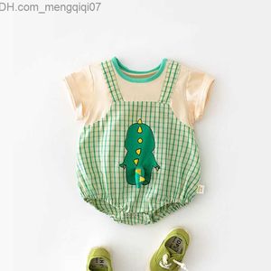 ロンパース Milancel 2023 夏ベビー肌にぴったりの衣服幼児男の子 1 つの恐竜ベビー衣服 Z230710