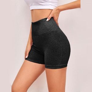 Aktiva shorts OEING Hög midja Kort stickning Sweat Leggings Stötsäkra sportkläder Mjuk Stretchig BuLifting Elasticitet Fitness Träning