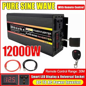 Jump Starter 12000W Pure Sine Wave Solar Inverters 12V 220V Voltage Converter Transformer 10000W 50hz Power Inverter for Car Home HKD230710