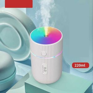 Luftfuktare 220 ml mini bil luftfuktare USB ultraljud eterisk olja diffusor smart renare hem aroma mist maker led nattljus