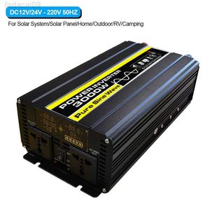 자동차 점프 스타터 피크 순수 사인파 컨버터 어댑터 12V ~ 220V 3000W 트럭을위한 홈 태양 광 인버터 전원 야외 HKD230710