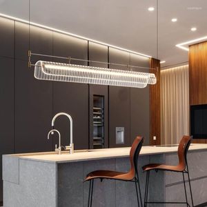 Lampade a sospensione Modern Luxury Light Restaurant Lampadario Creative Nordic Simple Designer Decoration Atmosphere Minimalista Table Bar Long Lamp