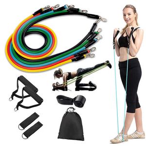 Direnç Bantları 11pcs/Set Lateks Direnç Bantları Ev Salonu Eğitim Egzersiz Yoga Tüpleri Halat Kauçuk Genişletici Elastik Bantlar Fitness Ekipmanları HKD230710