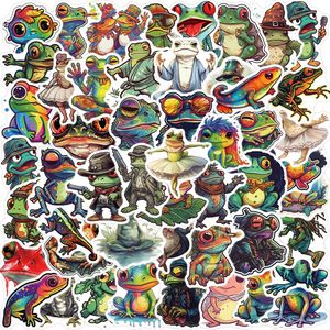 50 st Färgglada Trippy Frog Stickers Estetisk Vinyl Vattentät klistermärke Graffiti Barnleksak Skateboard bil Motorcykel Cykeldekaler Partihandel