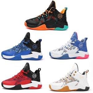 kid basketball shoes boy girl breathable white blue black orange red golden mens trainers outdoor sports