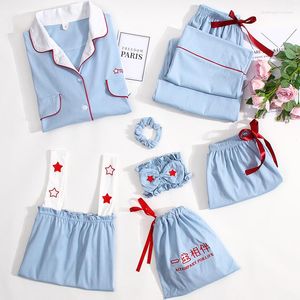 Kadın pijama kadınları pamuk pijamaları 7 adet pijama set uyku kıyafetleri lady pcs için kıpır