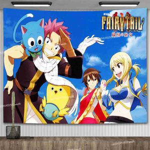 Wandteppiche FAIRY Tapisserie Wandbehang Ästhetische Raumdekoration Anime Manga Tapisserie Kunst Poster Heimdekoration Wandteppiche