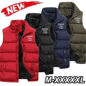 Fur Fashion Men's Custom Your Casual Jacket Fashionable Warm Down Vest Slim Fit Sleeveless Thicken Stand Collar Vest Jacket