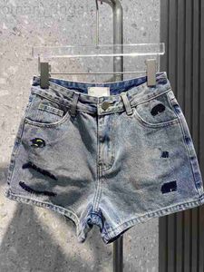 여성 반바지 디자이너 23SS DENIM 반바지 여성 의류 빈티지 넓은 다리 자수 데님 고품질 여성 의류 cljm