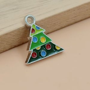 Ciondolo di fascino dell'albero di Natale dello smalto della lega da 50 pezzi per gioielli fai da te che fanno accessori della collana del braccialetto gioielli A-059